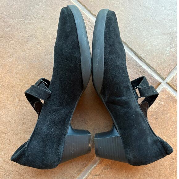 Wolky Black Suede Mid Heel Mary Jane Comfort Shoes size 39 US 8 - Picture 5 of 15